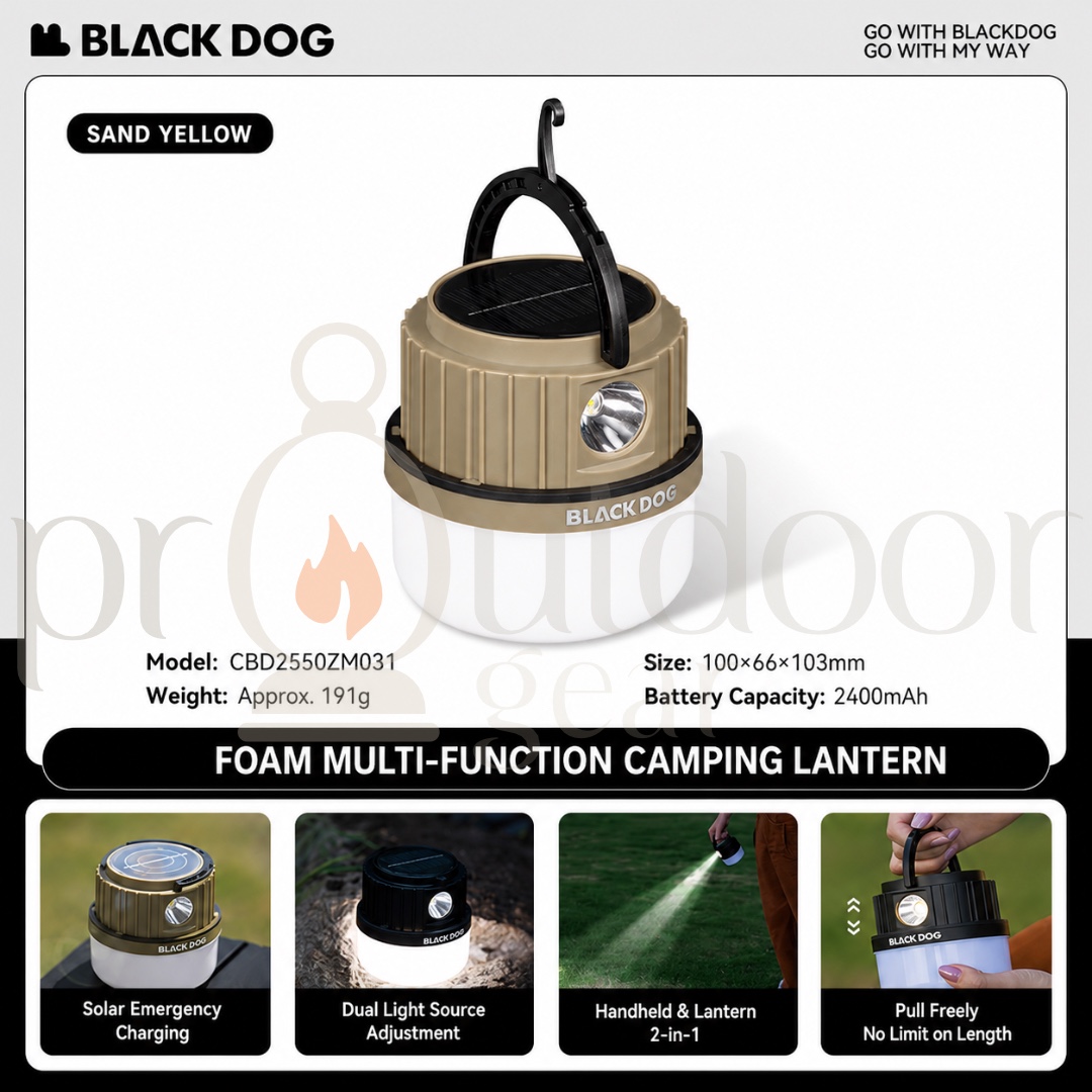 BLACKDOG CBD2550ZM031 Foam Multi-Function Camping Lantern Solar Rechargeable LED Lantern Outdoor Emergency Light