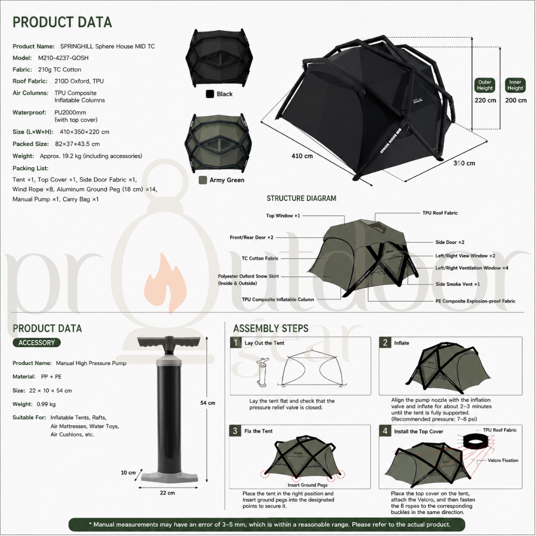 GOOUT SPRINGHILL Sphere Fuxi Inflatable Dome Air Tent