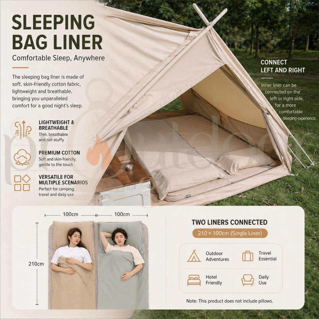 NATUREHIKE NH15S012-D Ultralight 1-2 Persons Sleeping Bag Lining Anti Dirty Cotton Cloth Bag Spliceable Bed Sheet Liner