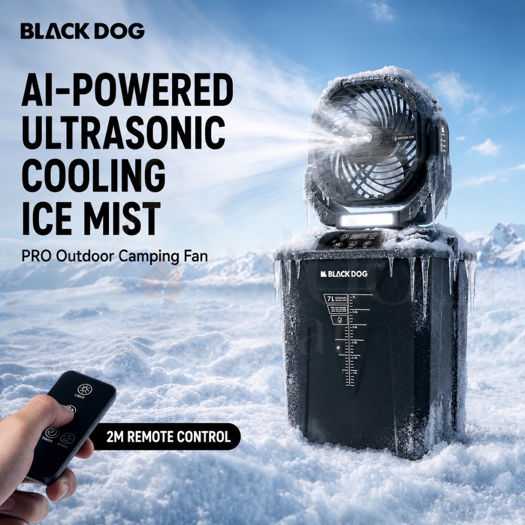 BLACKDOG CBD2659518010 Qiangxi Pro Outdoor Camping Fan 20000mAh Rechargeable Mist Fan 7L Water Tank Triple Mist Light