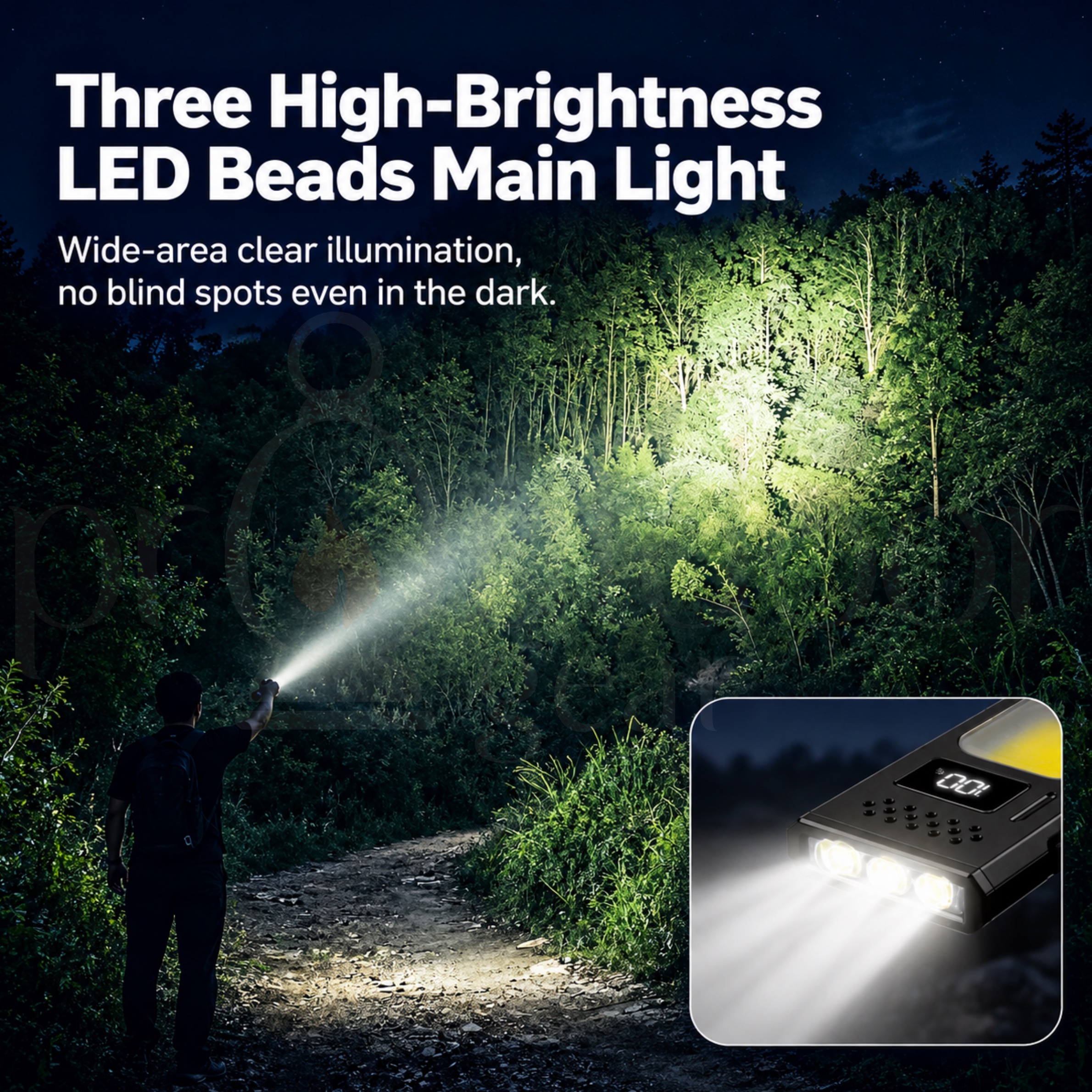 BLACKDOG CBD2650ZM014 Dual Light Source Portable Flashlight 350LM Magnetic Clip Mini Rechargeable Type-C LED Work Light