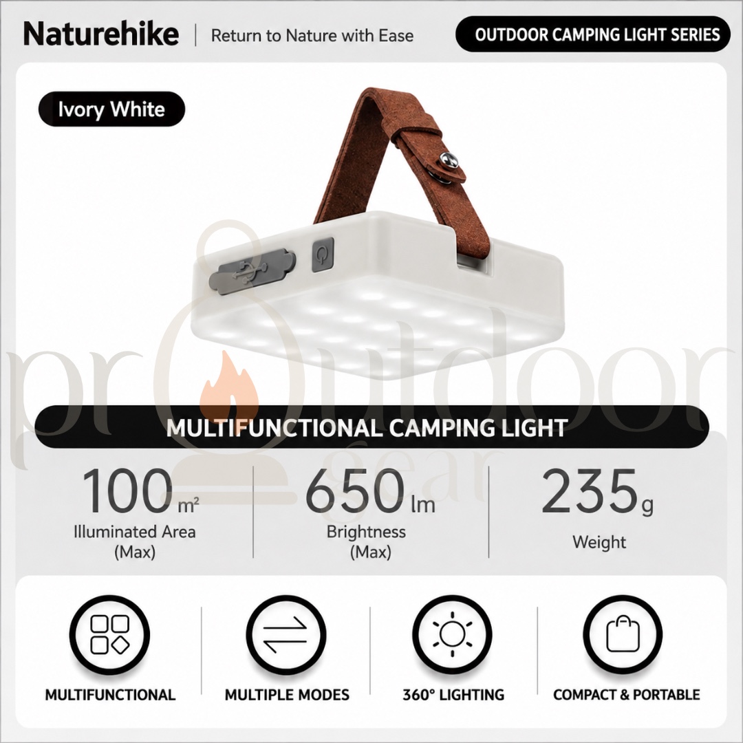 Naturehike CNK2300DQ017/NH18Y001-A Moonlight Camping Light 650LM USB Rechargeable Lantern Power Bank Remote Control