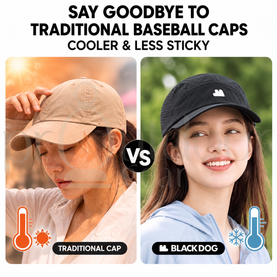 BLACKDOG CBD2650FS010 Quick Dry Running Cap UPF50+ Breathable Lightweight Sports Hiking Cycling Hat Black