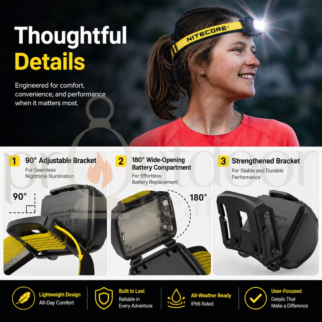 NITECORE UT27 800 Lumens Trail Running Headlamp | Dual Power | CRI97 MCT LED | 74g Lightweight