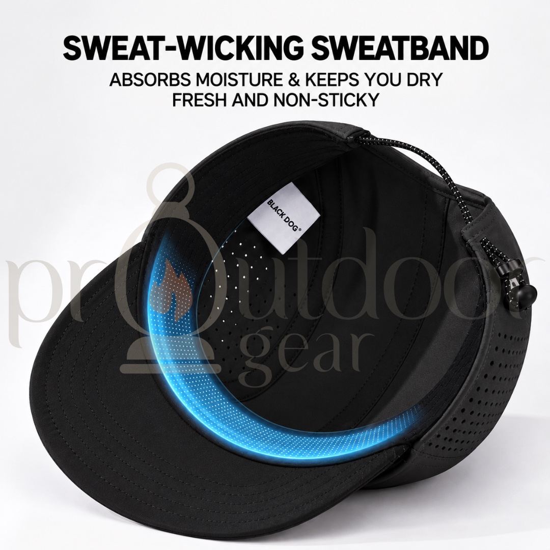 BLACKDOG CBD2650FS010 Quick Dry Running Cap UPF50+ Breathable Lightweight Sports Hiking Cycling Hat Black