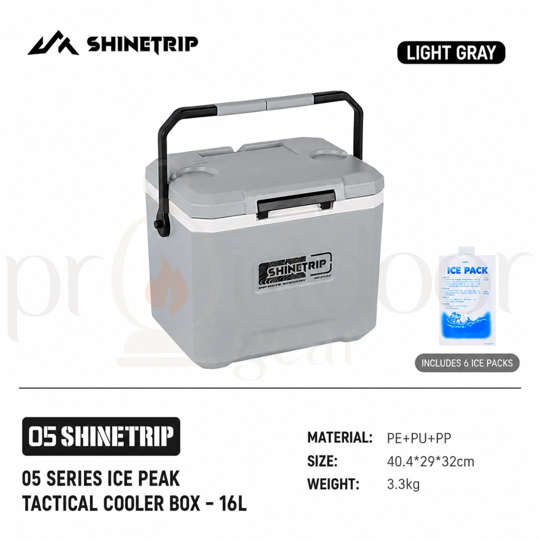 SHINETRIP A608 Ice Peak Tactical Cooler Box 16L 22L 72H Cold Retention Camping Ice Box Portable Outdoor Cooler