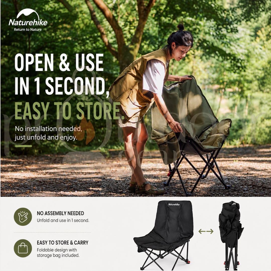 NATUREHIKE Sea Star 001 JJ020 Collapsible High-Back Moon Folding Chair