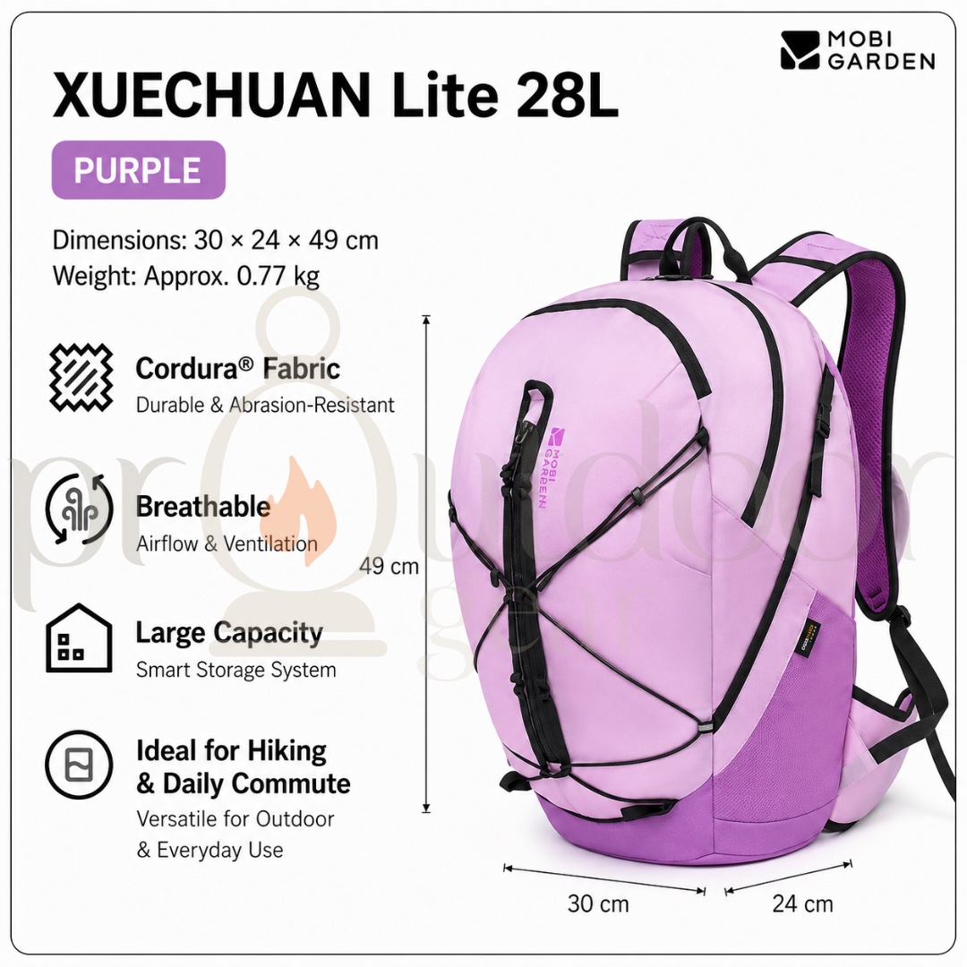 MOBI GARDEN XUECHUAN Lite Hiking Backpack 10L 18L 28L Cordura Outdoor Daypack Travel Backpack Camping Bag