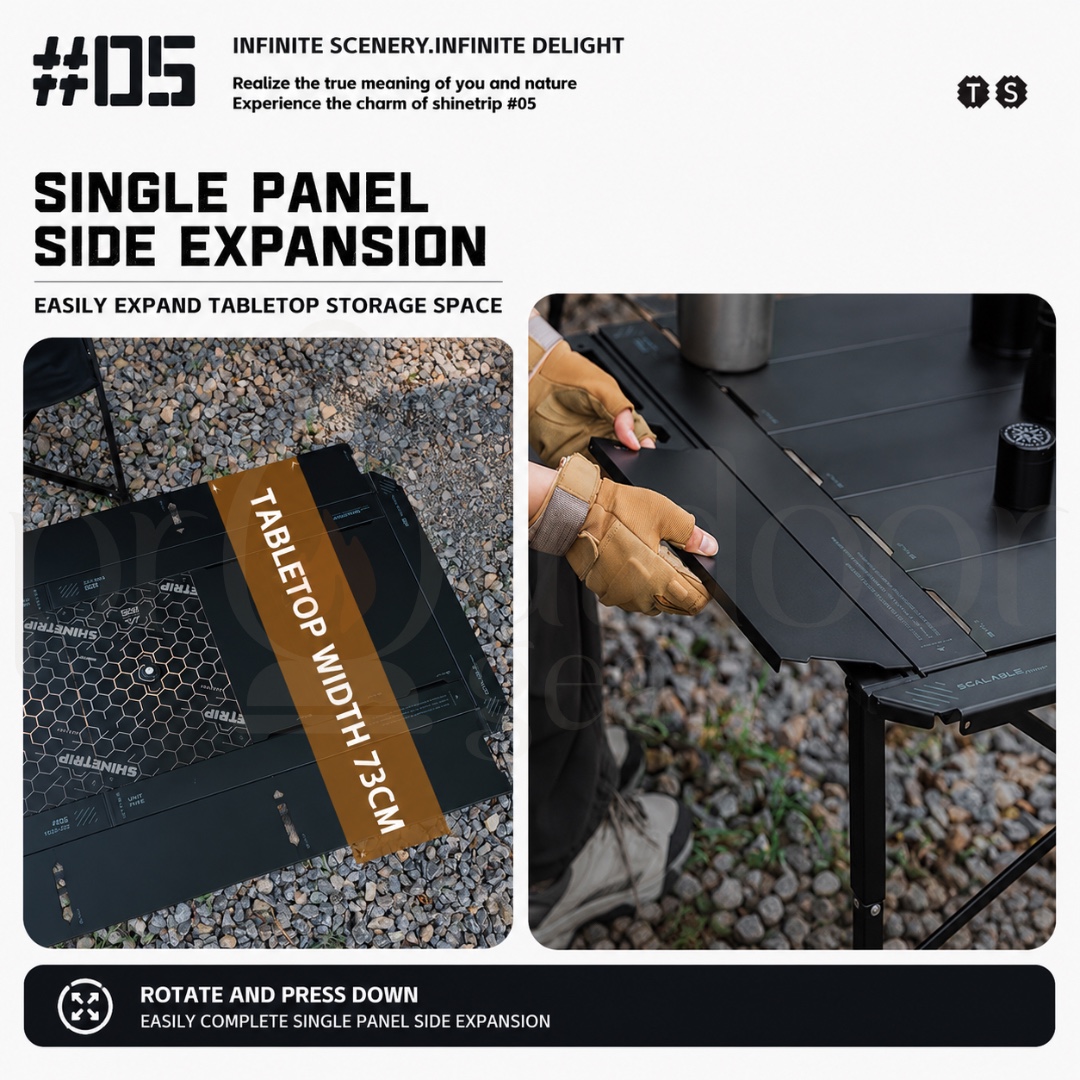 SHINETRIP A584 3.5 Unit / 5 Unit Series IGT Tactical Folding Table Modular Aluminum Camping Table