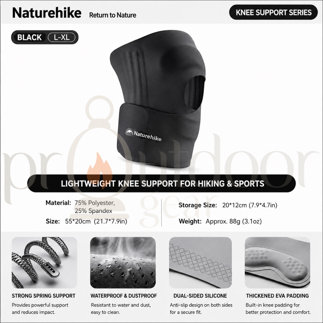 NATUREHIKE CNK2650DS015 Lightweight Knee Support Patella Knee Brace Compression Protector for Hiking Running