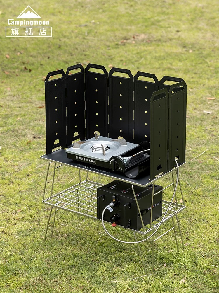 CAMPINGMOON YD-40 YD-50 Iron Wind Cover Panel Foldable Fire Pit Wind Shield BBQ Camping Stove Wind Guard