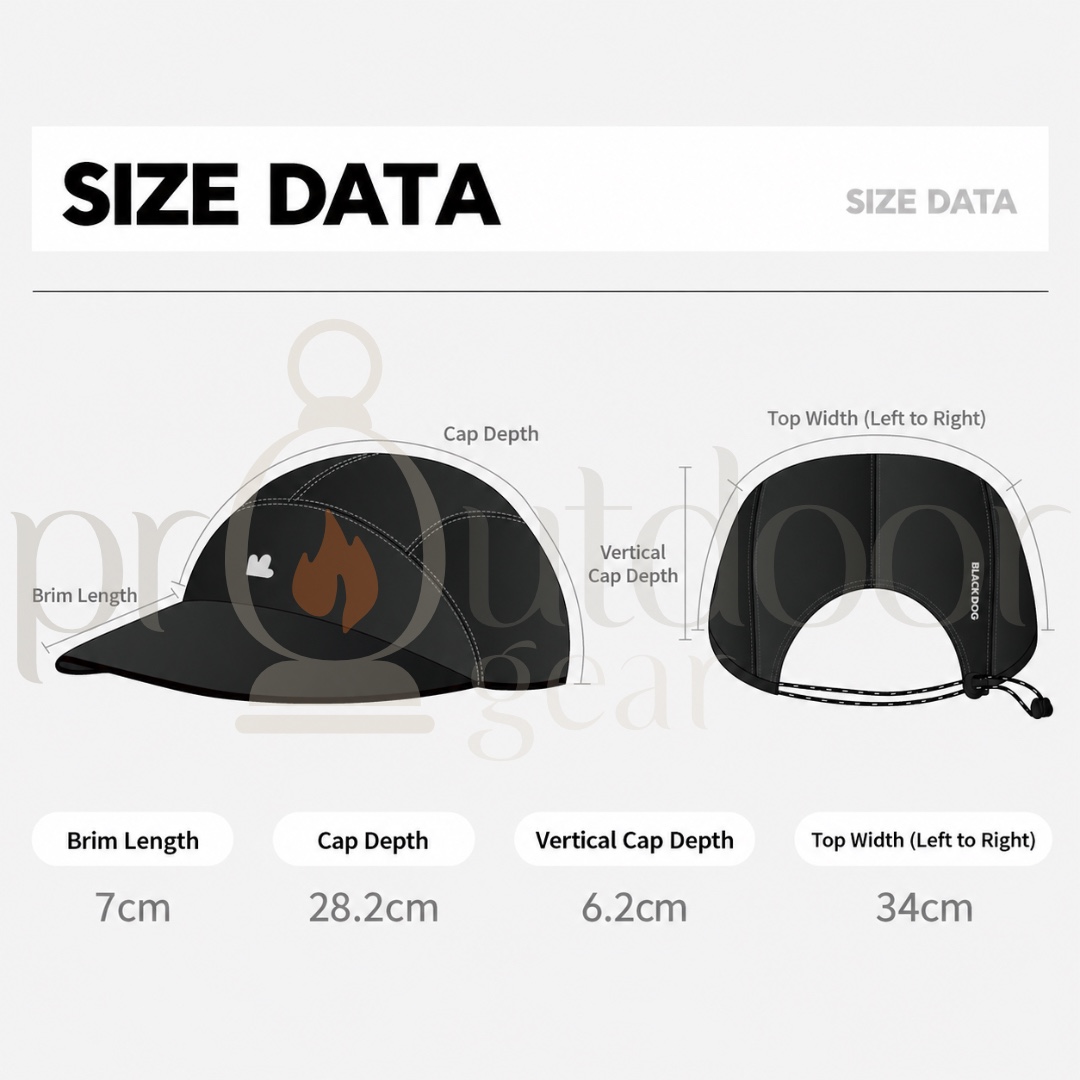 BLACKDOG CBD2650FS010 Quick Dry Running Cap UPF50+ Breathable Lightweight Sports Hiking Cycling Hat Black