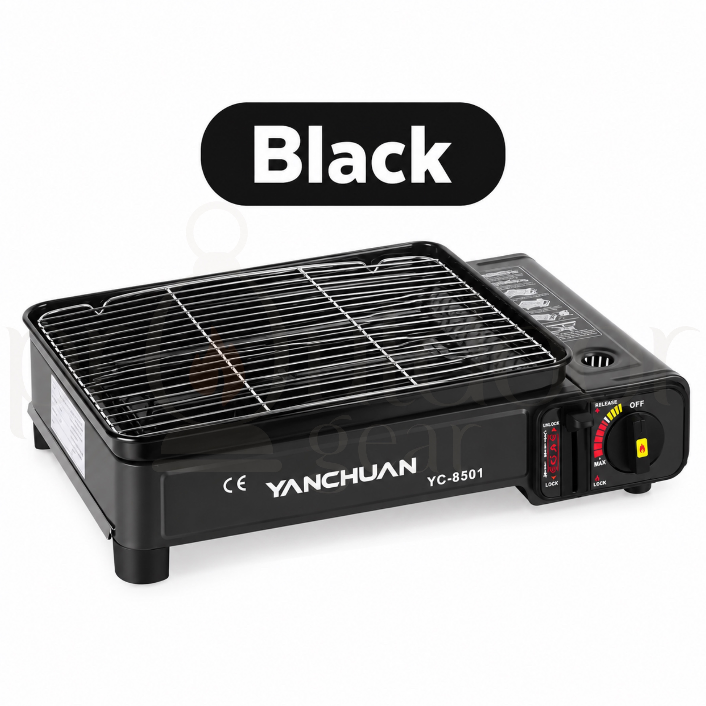 YANCHUAN YC-8501 Portable Gas BBQ Grill Stove 2.2KW 2-in-1 Camping Barbecue Grill & Griddle Outdoor Cooking Stove