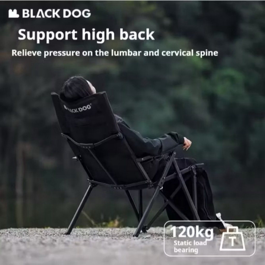 Blackdog High Back Adjustable Recliner 4‑Angle Portable Outdoor Lounge Chair CBD2550JJ053