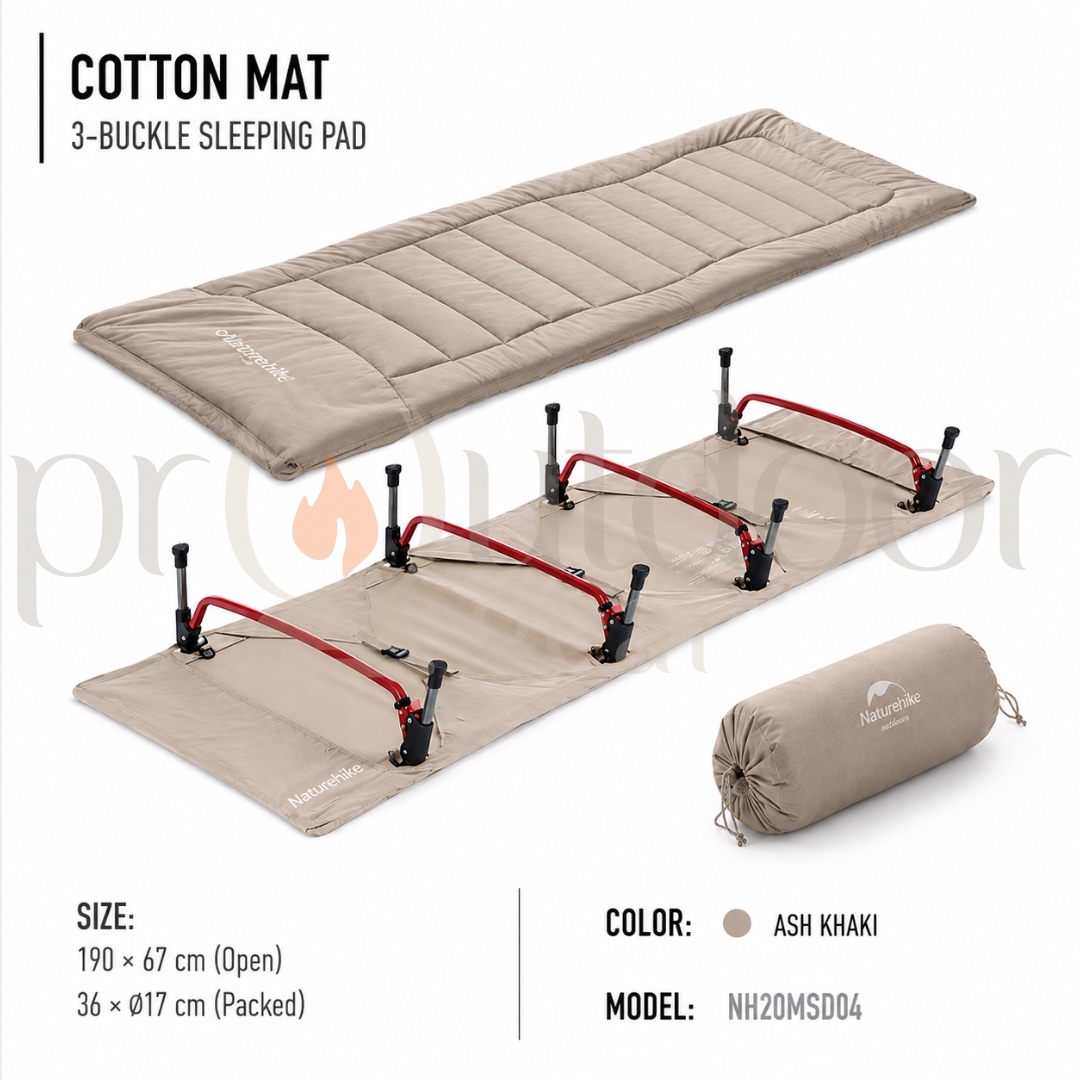 NATUREHIKE NH20MSD04 / CNK2300DZ022 Cot Bed Cotton Sleeping Pad Portable Folding Bed Mat