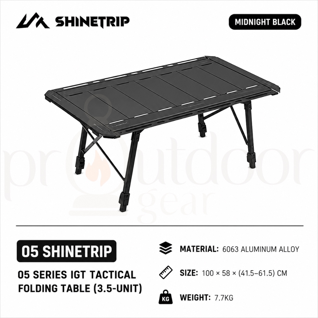 SHINETRIP A584 3.5 Unit / 5 Unit Series IGT Tactical Folding Table Modular Aluminum Camping Table