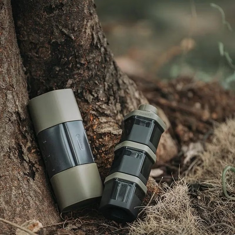 AWADA outdoor seasoning sub-bottling 3-piece set fight bottle soy sauce bottle camping stacking light seasoning box