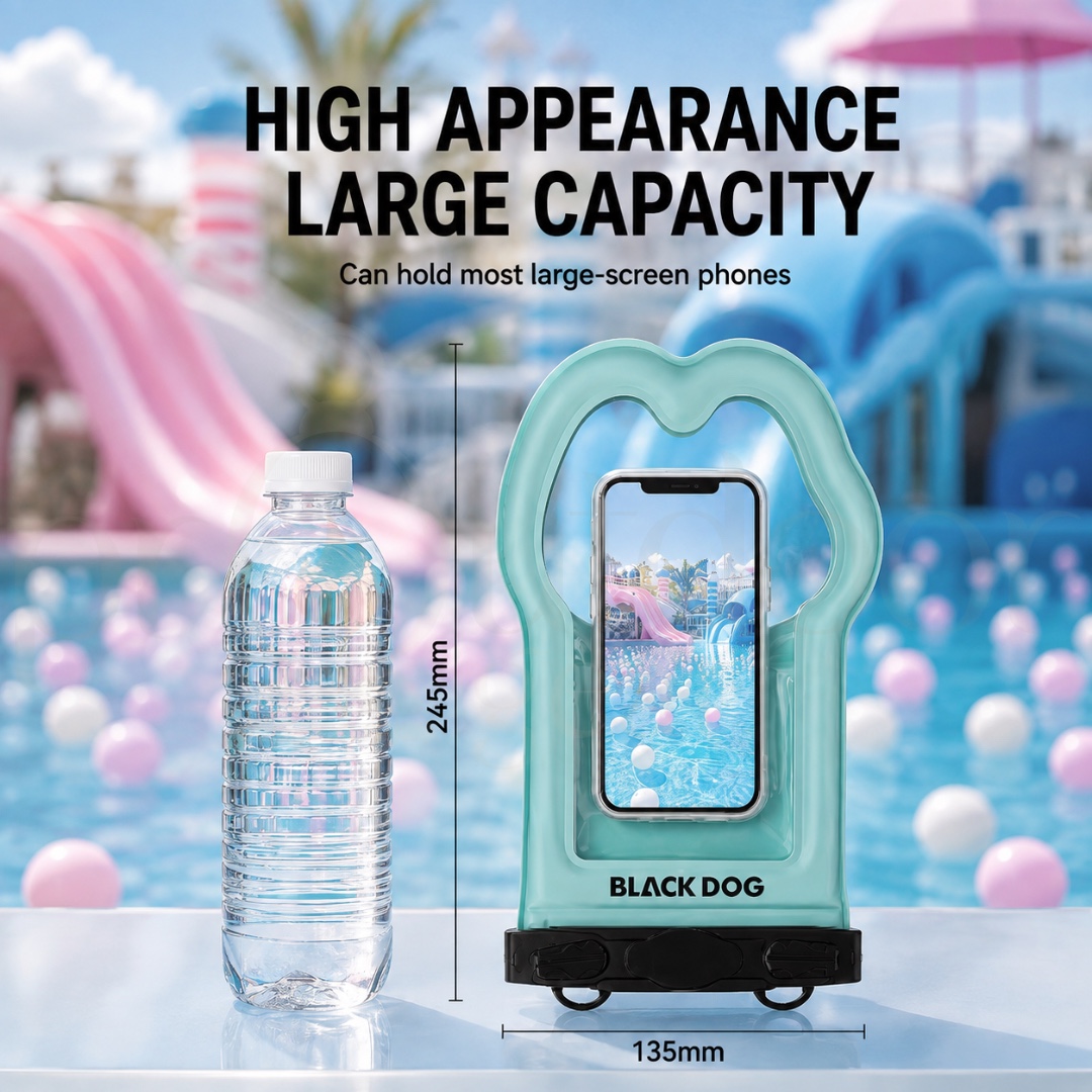 BLACKDOG CBD2652006011 IPX8 Floating Waterproof Phone Pouch Universal Touch Screen Dry Bag for Swimming Beach Kayaking