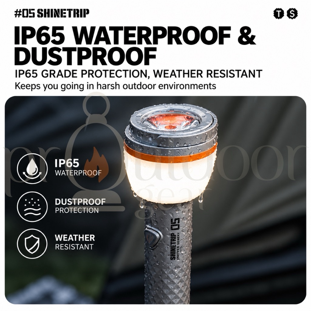 SHINETRIP A591 Telescopic Camping Lantern LED Rechargeable Camping Light Tripod Flashlight IP65 Remote Control 3000mAh