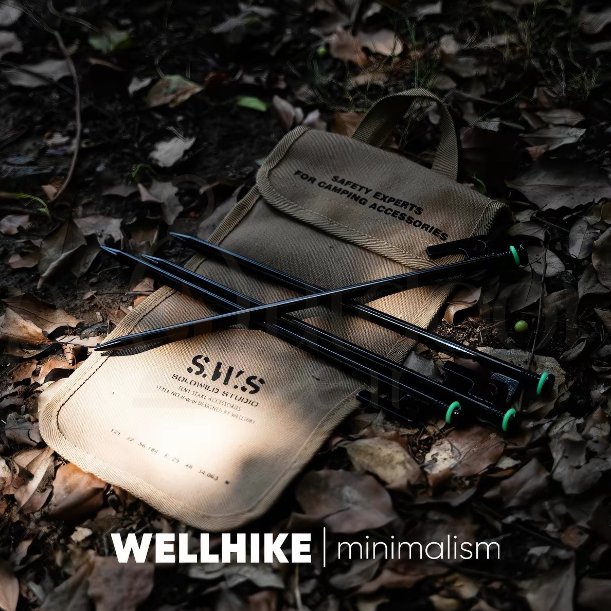 WELLHIKE SWS Tent Peg Storage Bag Canvas Tent Stake Organizer Pouch Camping Accessories Carrying Case Outdoor Hiking
