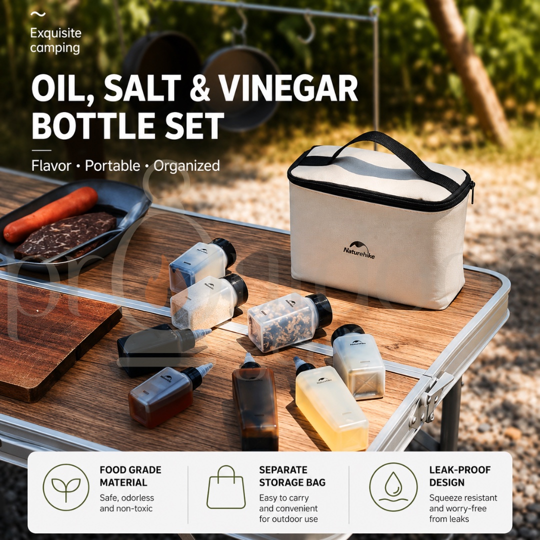NATUREHIKE CNH22CJ043 Shiwei Camping Portable Seasoning Bottle Set Outdoor Picnic Barbecue Camping Picnic Seasoning Jar