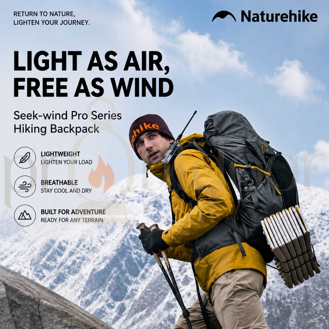 NATUREHIKE CNK2550XB018 Rock Series Hiking Backpack 2.0 60L Lightweight Trekking Backpack Outdoor Camping Travel Bag