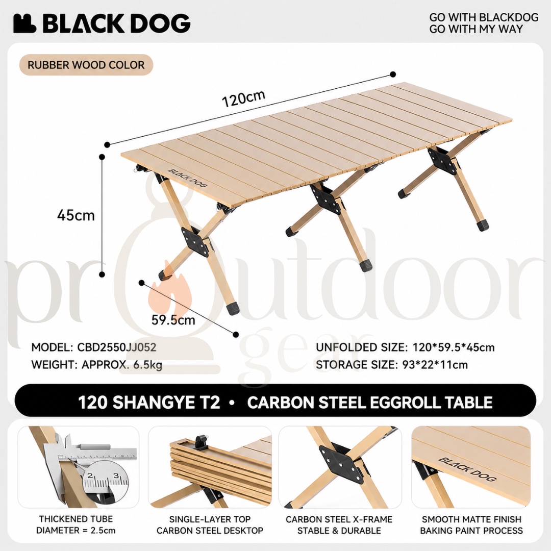 BLACKDOG SHANGYE Ueno Portable Foldable Camping Table Aluminum Alloy EggRoll Outdoor Picnic Table