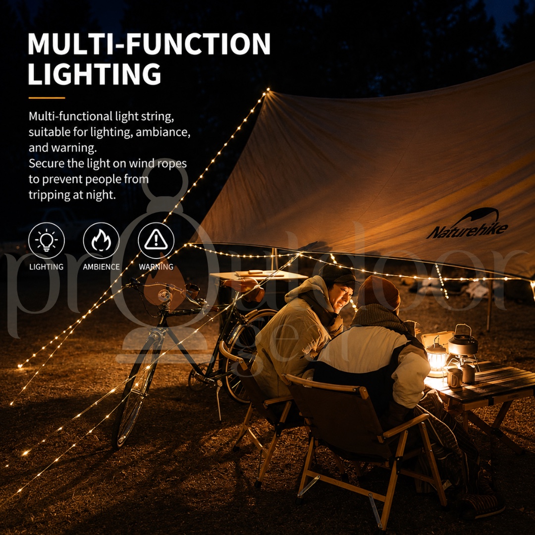 NATUREHIKE CNH22DQ019 10m Outdoor Atmosphere Light String Camp Multifunctional Lighting Warning