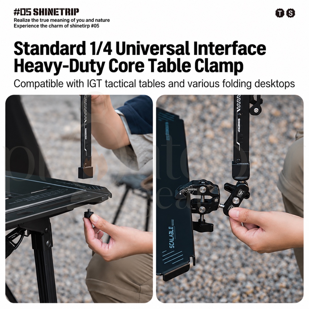 SHINETRIP A592 Tactical Lantern Hanging Bracket Adjustable Folding Camping Light Stand IGT Table Lamp Pole
