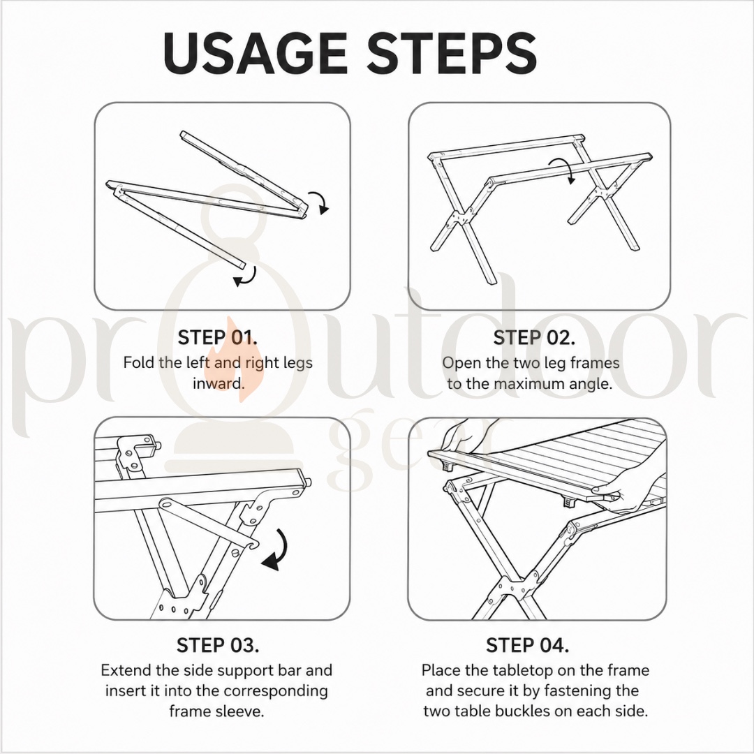 NATUREHIKE CNK2550JJ018 Star Jane T01 Egg Roll Folding Table Portable
