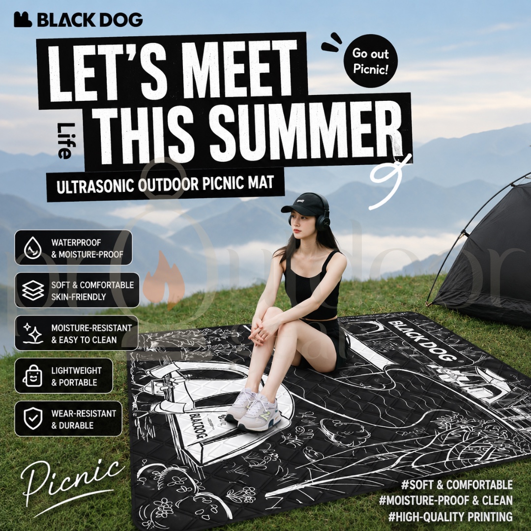 BLACKDOG CBD2550WS011 Outdoor Ultrasonic 2X2M Picnic Mat Moisture-Proof Thickened Outing Camping
