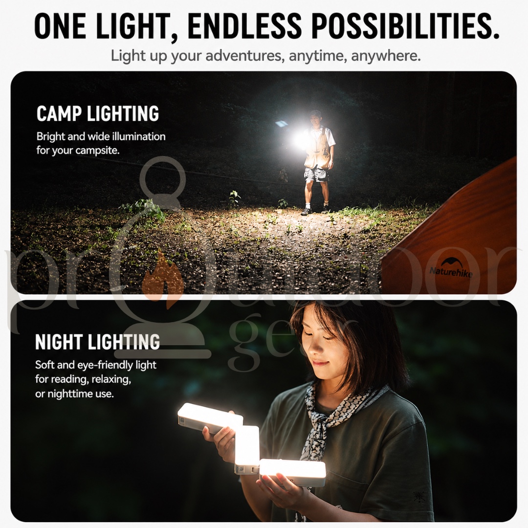 NATUREHIKE CNK2450ZM011 Zhe Guang Rechargeable Camping Lantern Waterproof USB Tent Hanging Light Portable Outdoor Lamp