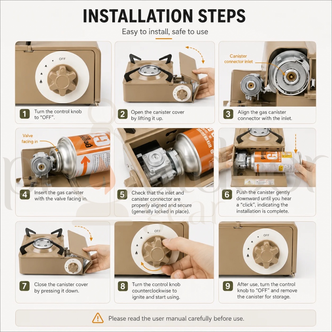 NATUREHIKE CNH22CJ008 Outdoor Camping Mini Cassette Stove Portable Detachable Integrated Adjustable Stove