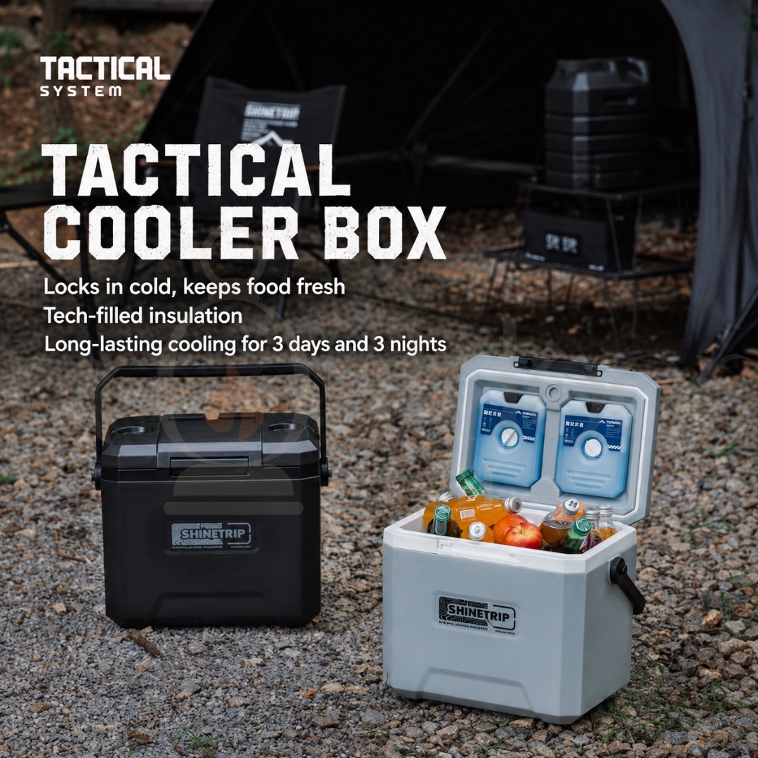 SHINETRIP A608 Ice Peak Tactical Cooler Box 16L 22L 72H Cold Retention Camping Ice Box Portable Outdoor Cooler
