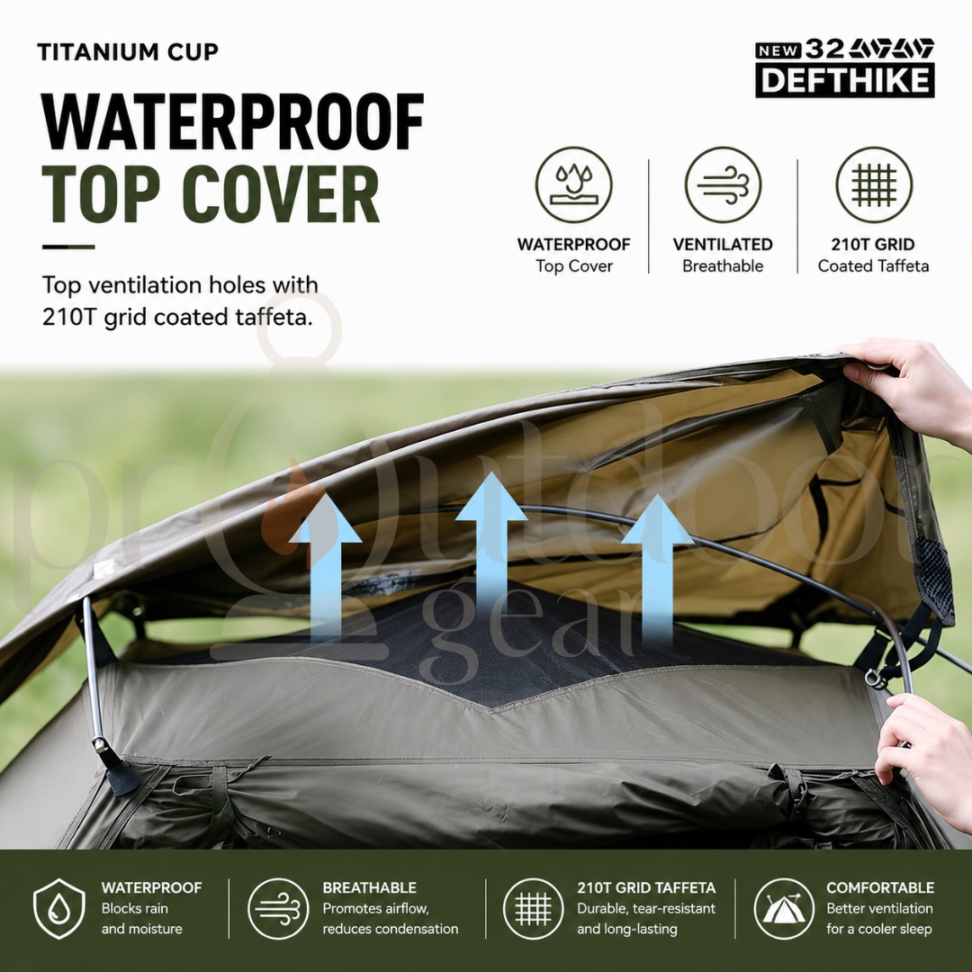 DEFTHIKE All In One STANDARD SIZE Military Cot Tent Camping  Waterproof Tent Camping