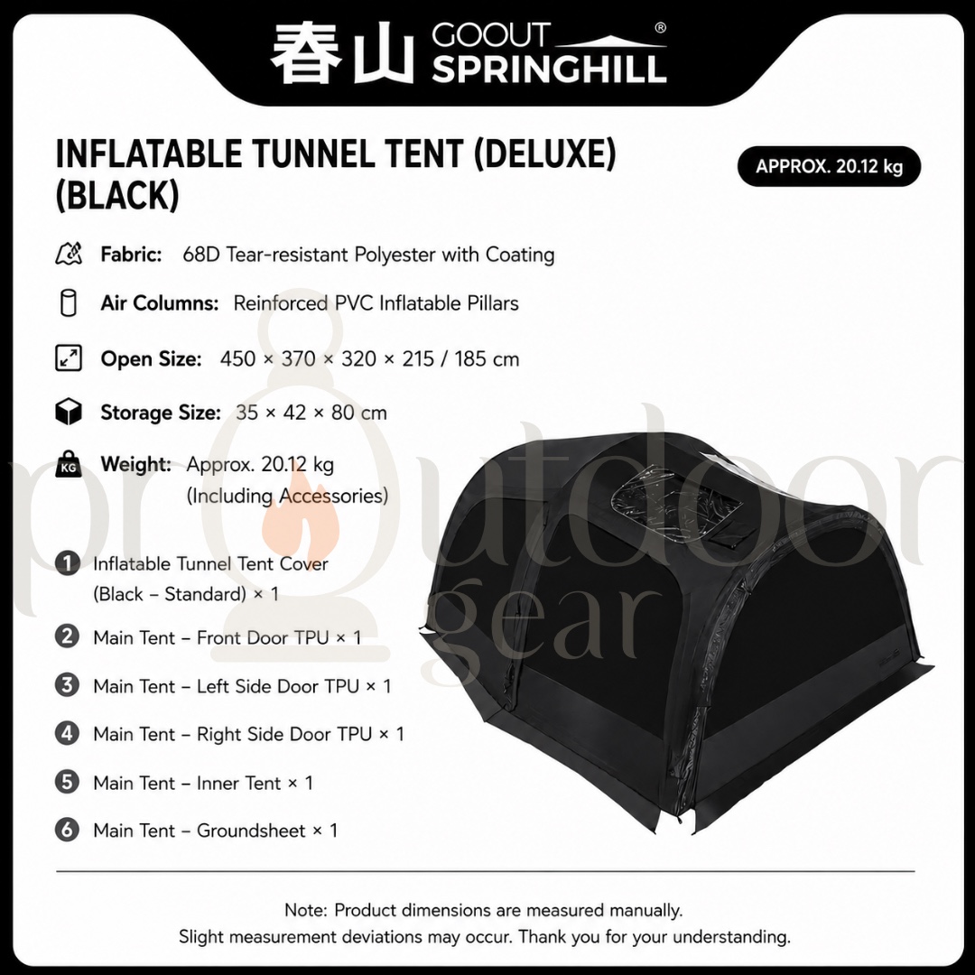 [PRE-ORDER] GOOUT SPRINGHILL Xuanyuan Inflatable Tunnel Tent Sunproof Waterproof Outdoor Camping Portable Overnight Tent