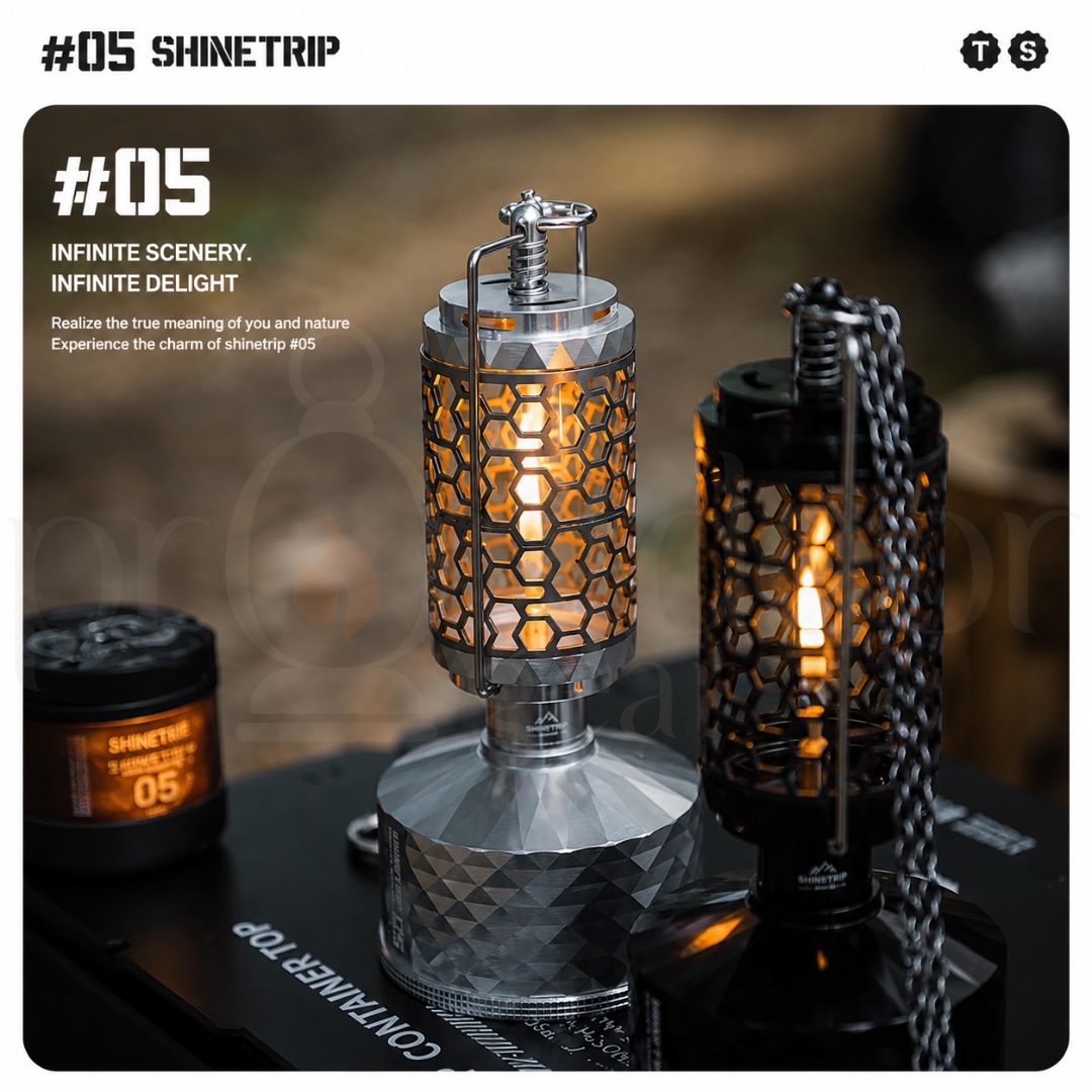 SHINETRIP A588 Camping Gas Lantern Set Flame Atmosphere Lantern Gas Storage Canister S/L Outdoor Camping Light