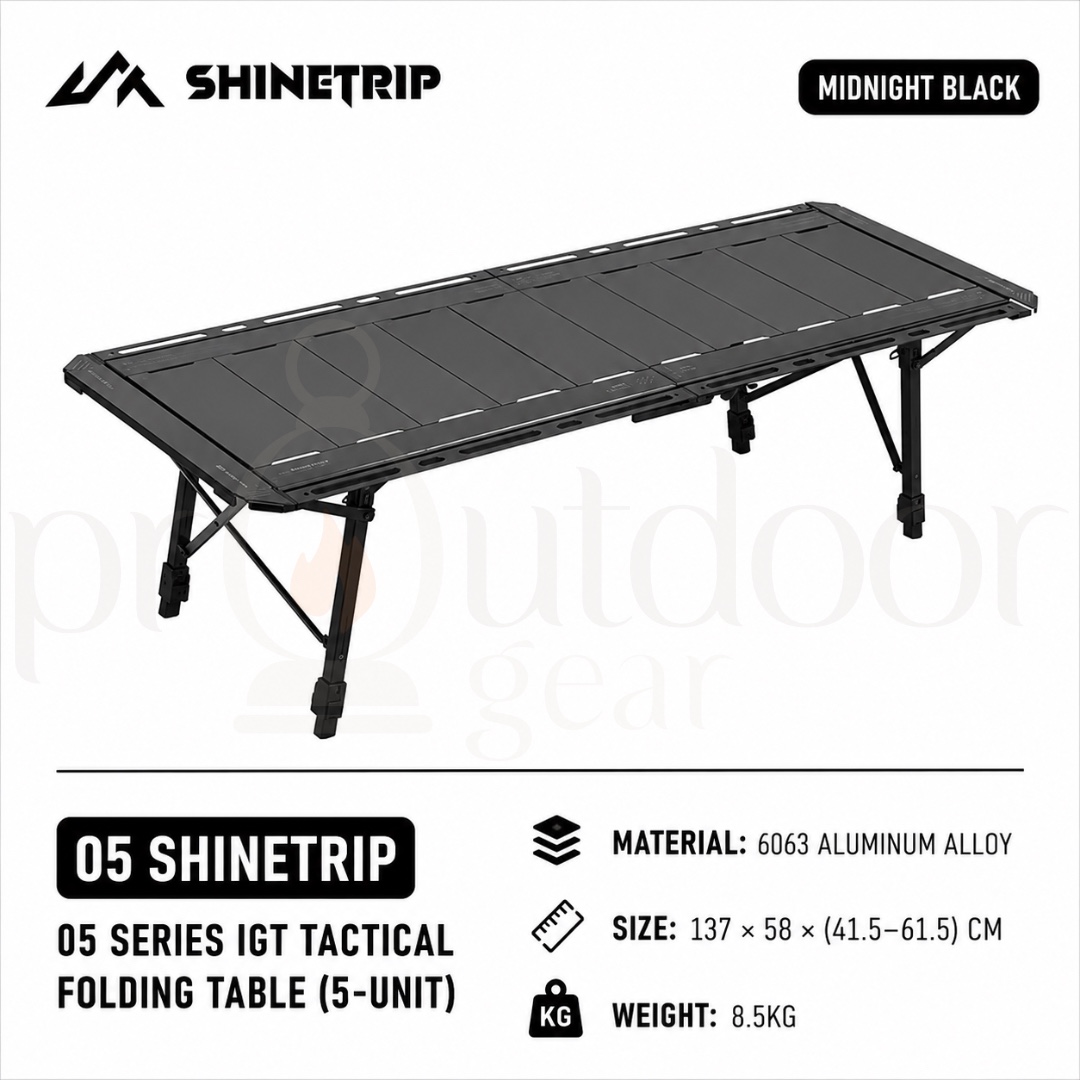 SHINETRIP A584 3.5 Unit / 5 Unit Series IGT Tactical Folding Table Modular Aluminum Camping Table