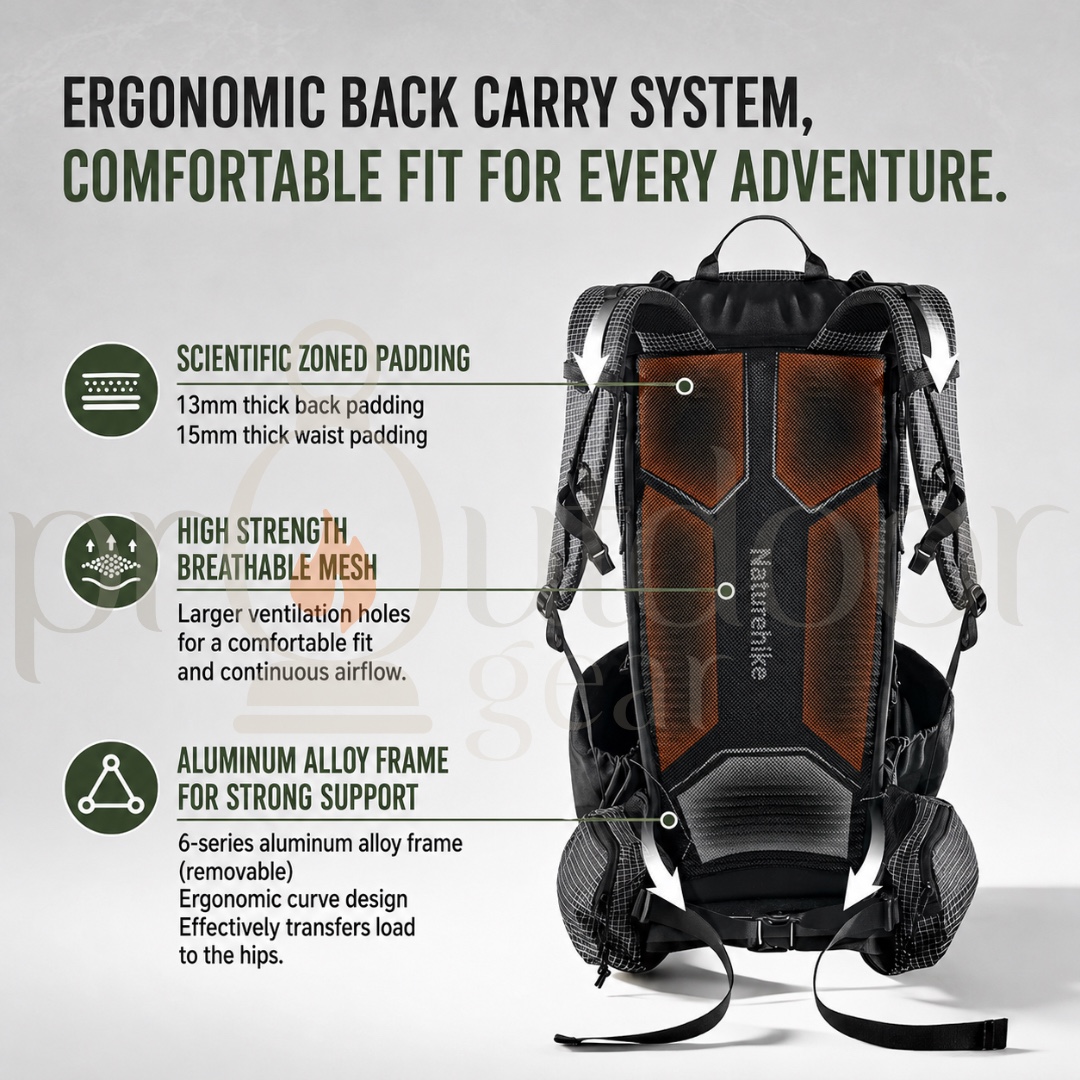 Naturehike Rock Series Hiking Backpack 2.0 Upgrade 30L 45L 60L Size M L Men Women Frame Support Camping Outdoor Travel