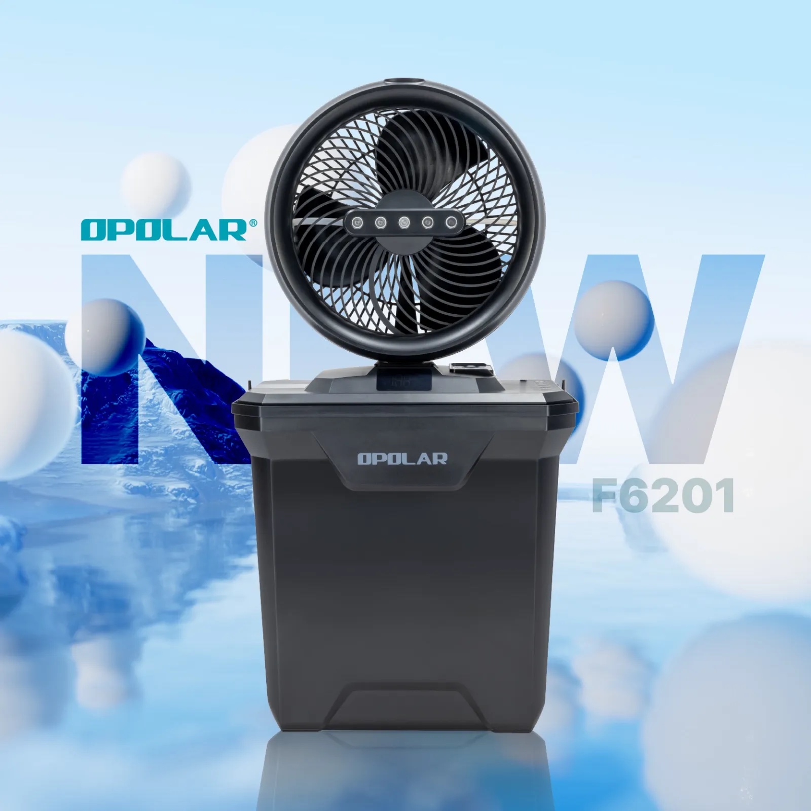 Opolar 11L Water Tank Oscillating & Rechargeable Mist Fan In 10 Inch (20,000mAh Battery Capacity) Model F6201