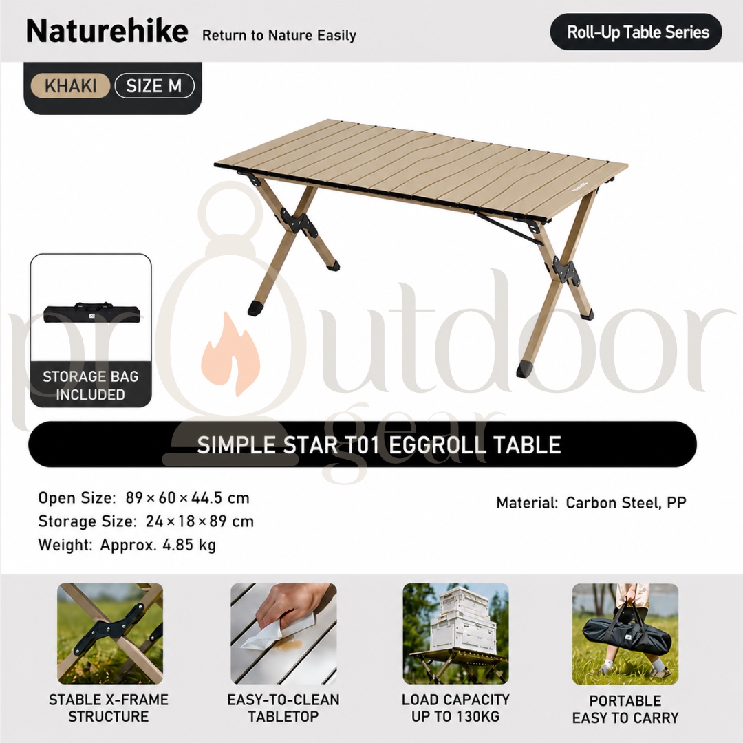 NATUREHIKE CNK2550JJ018 Star Jane T01 Egg Roll Folding Table Portable