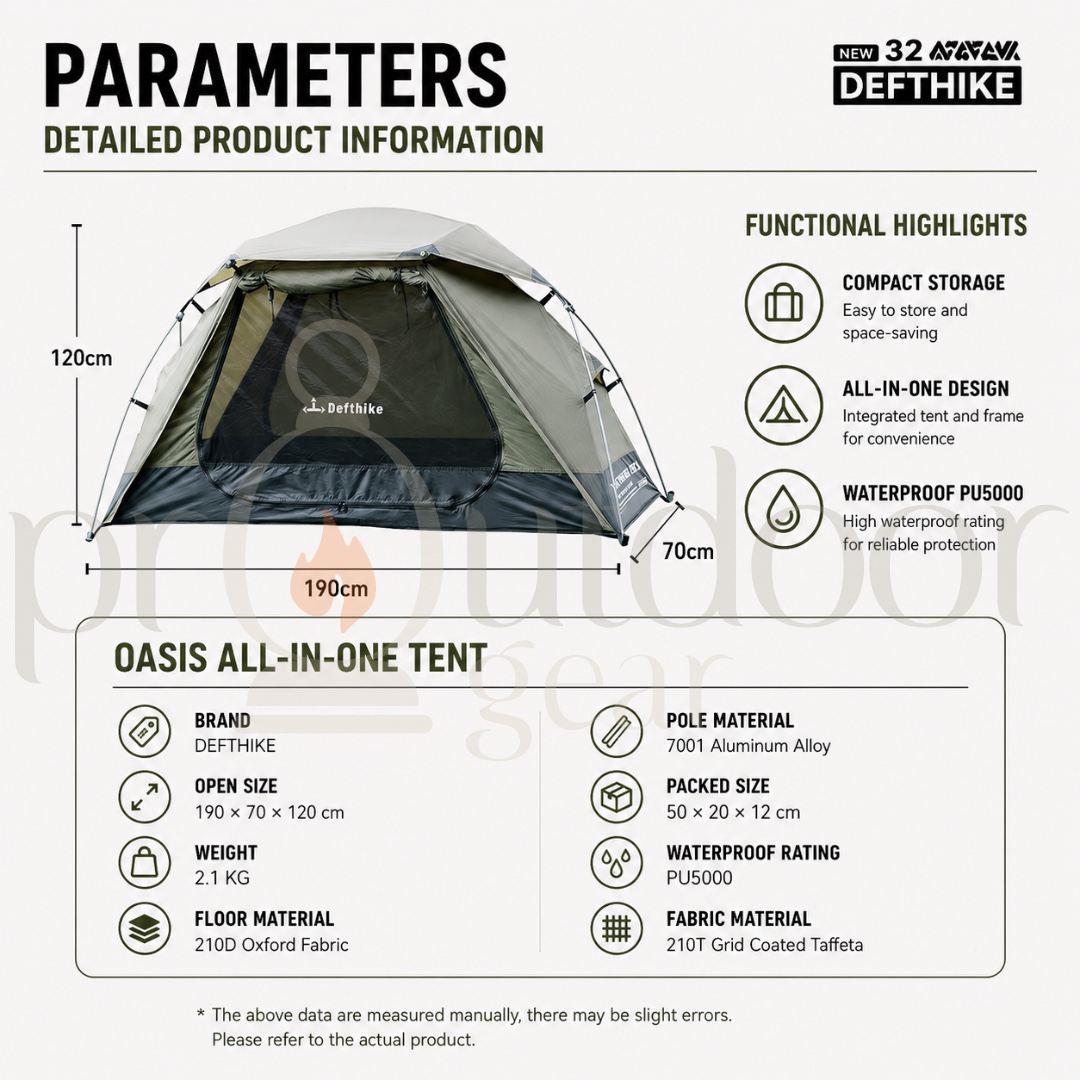 DEFTHIKE All In One STANDARD SIZE Military Cot Tent Camping  Waterproof Tent Camping