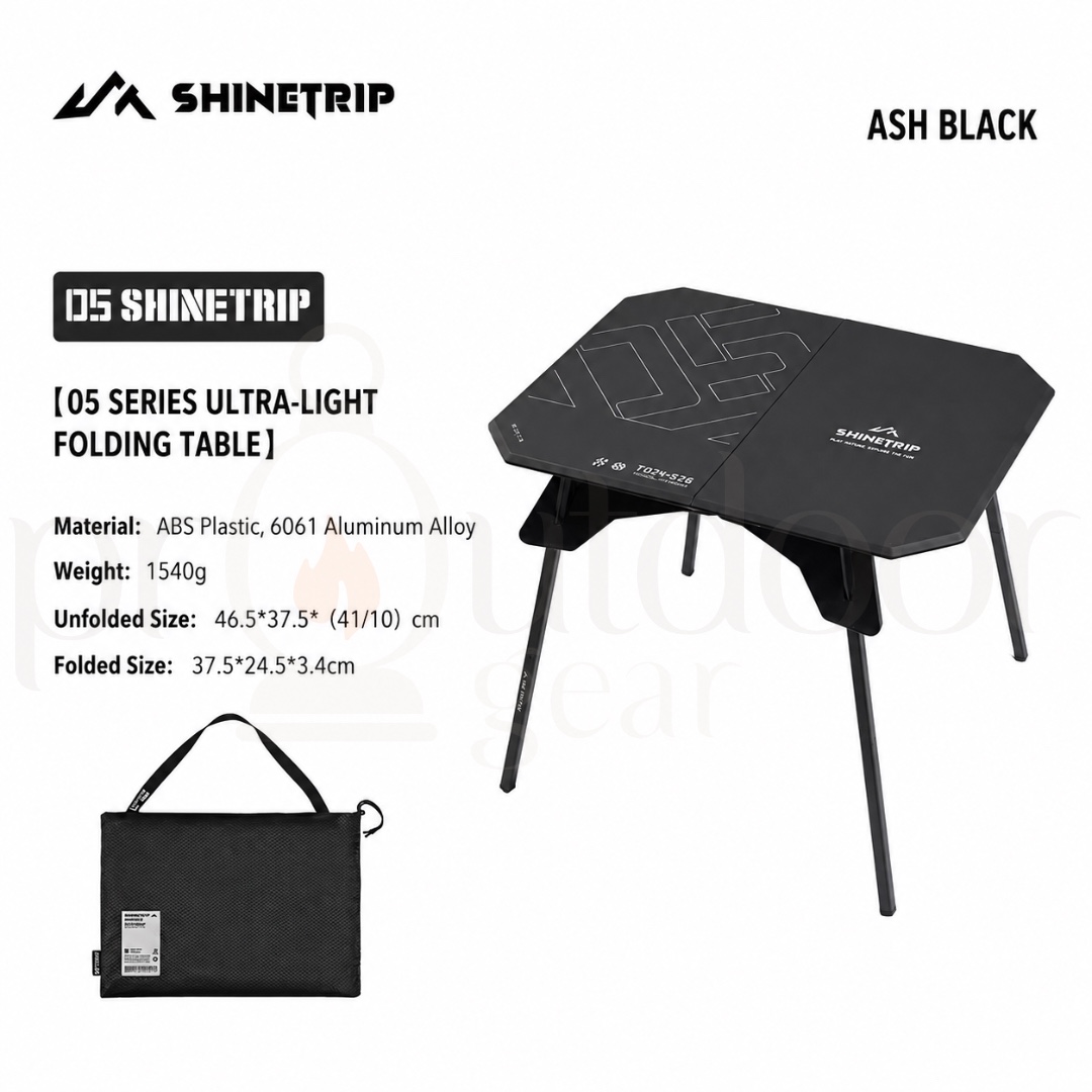SHINETRIP A512 Ultralight Folding Camping Table Portable Outdoor Picnic Hiking BBQ Compact Aluminum Alloy Dual Purpose