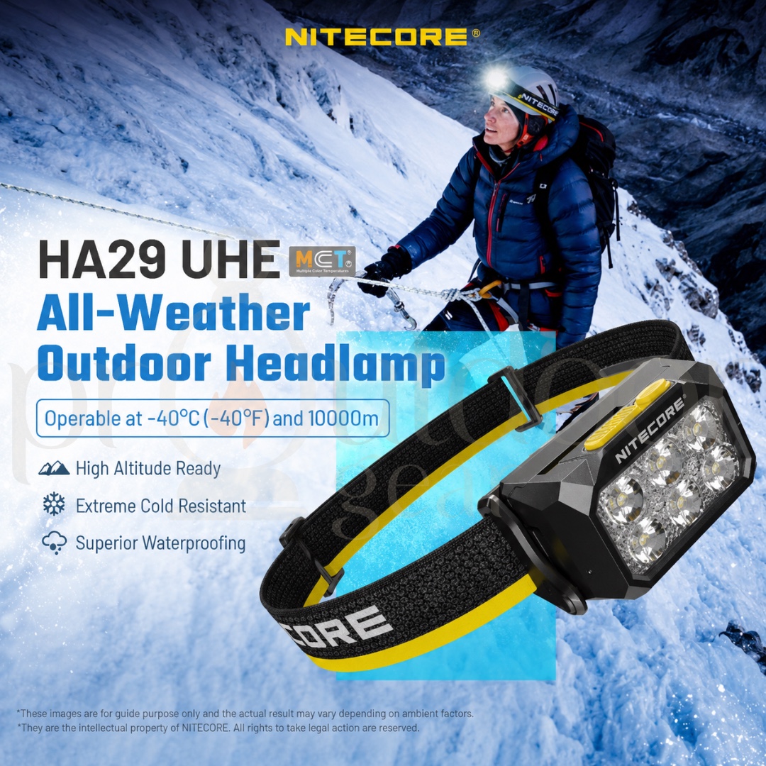 NITECORE HA29 UHE 1200LM Headlamp CRI98 Triple Color Temperature USB-C Rechargeable IPX8