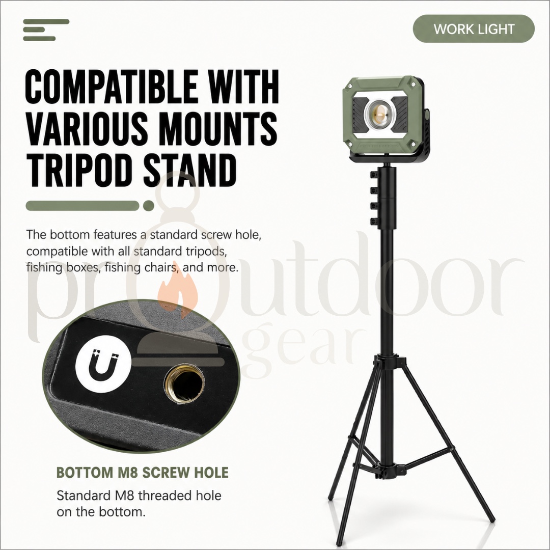 Rechargeable COB LED Camping Work Light 5400mAh USB Type-C Magnetic Portable Floodlight Emergency Lantern
