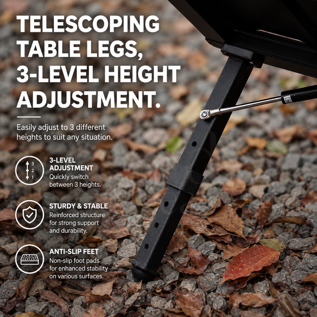 BLACKDOG CBD2650JJ013 YITAI IGT Camping Table 2.5 Unit Foldable Outdoor Aluminum Alloy Adjustable Height Portable Picnic