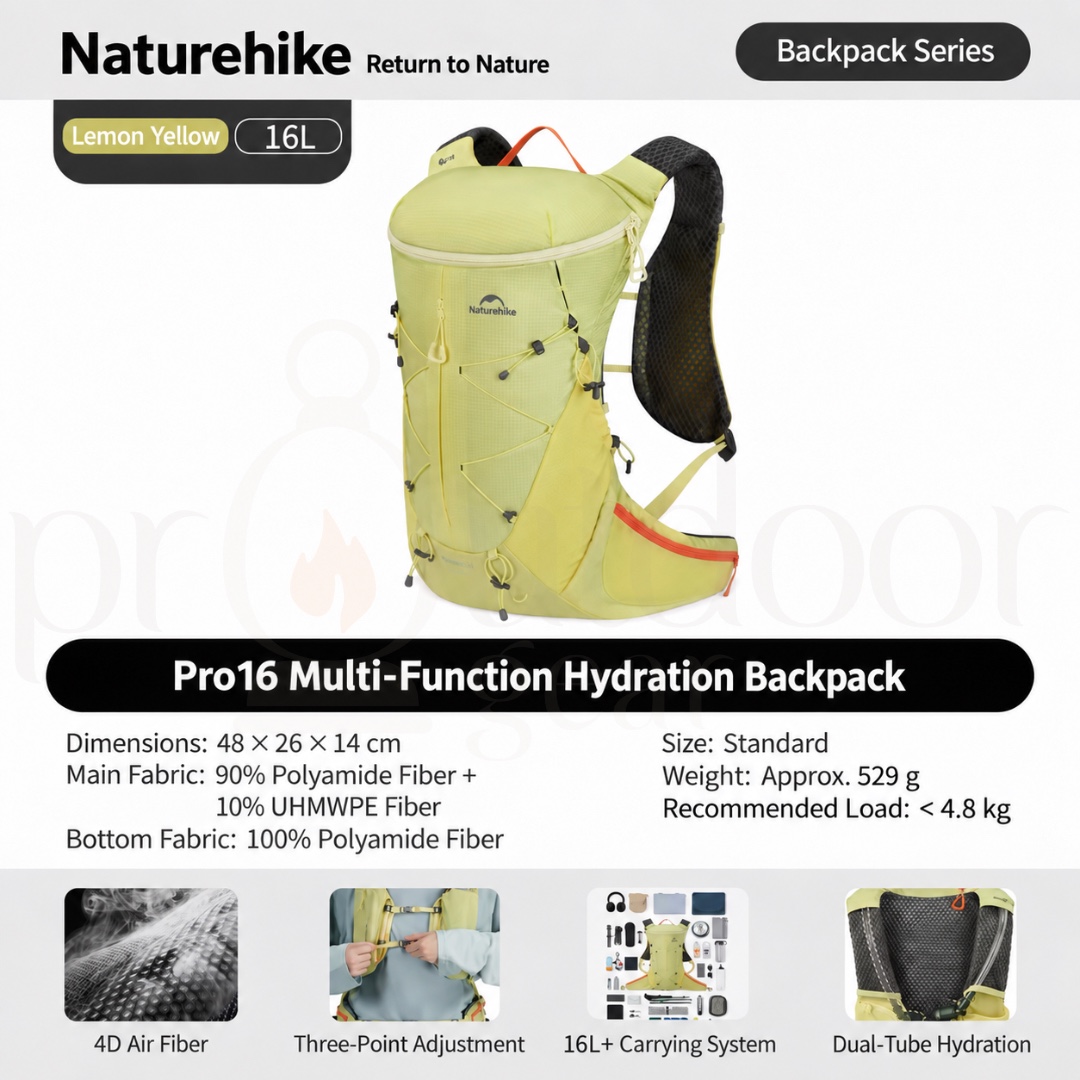 NATUREHIKE NANBALA PRO 16L Hydration Backpack Lightweight Hiking Camping Trail Running Bag