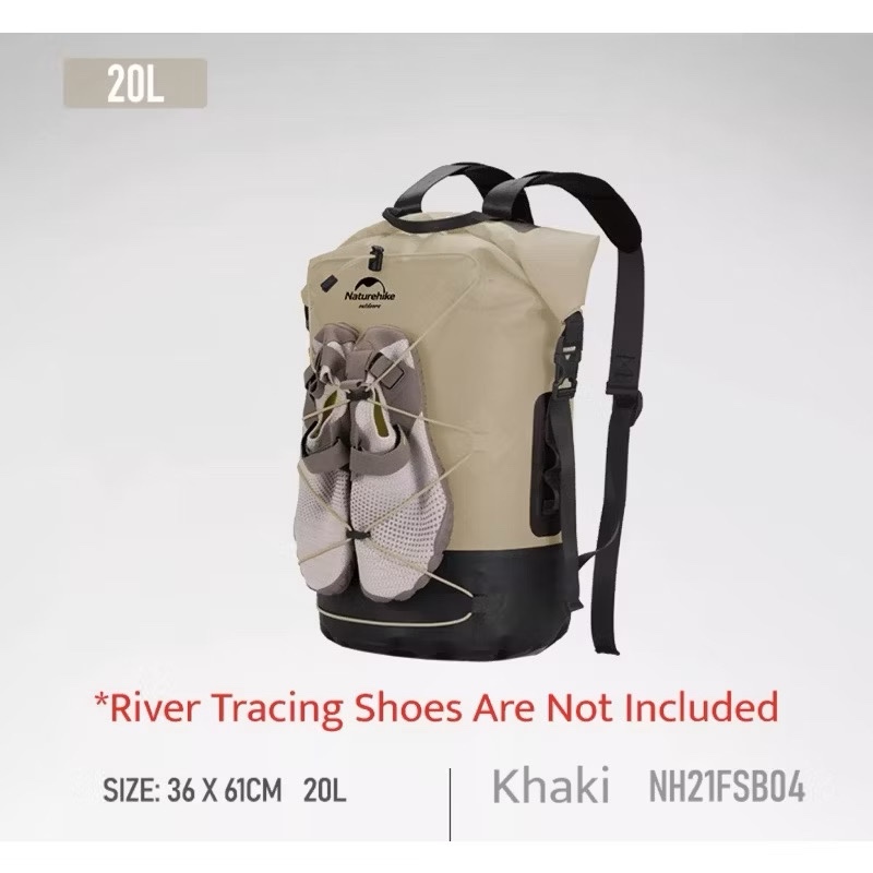 Naturehike 20L/30L/40LTPU Waterproof Backpack Ultralight Outdoor Camping Dry Wet Separation IPX6Waterproof Bag NH21FSB04