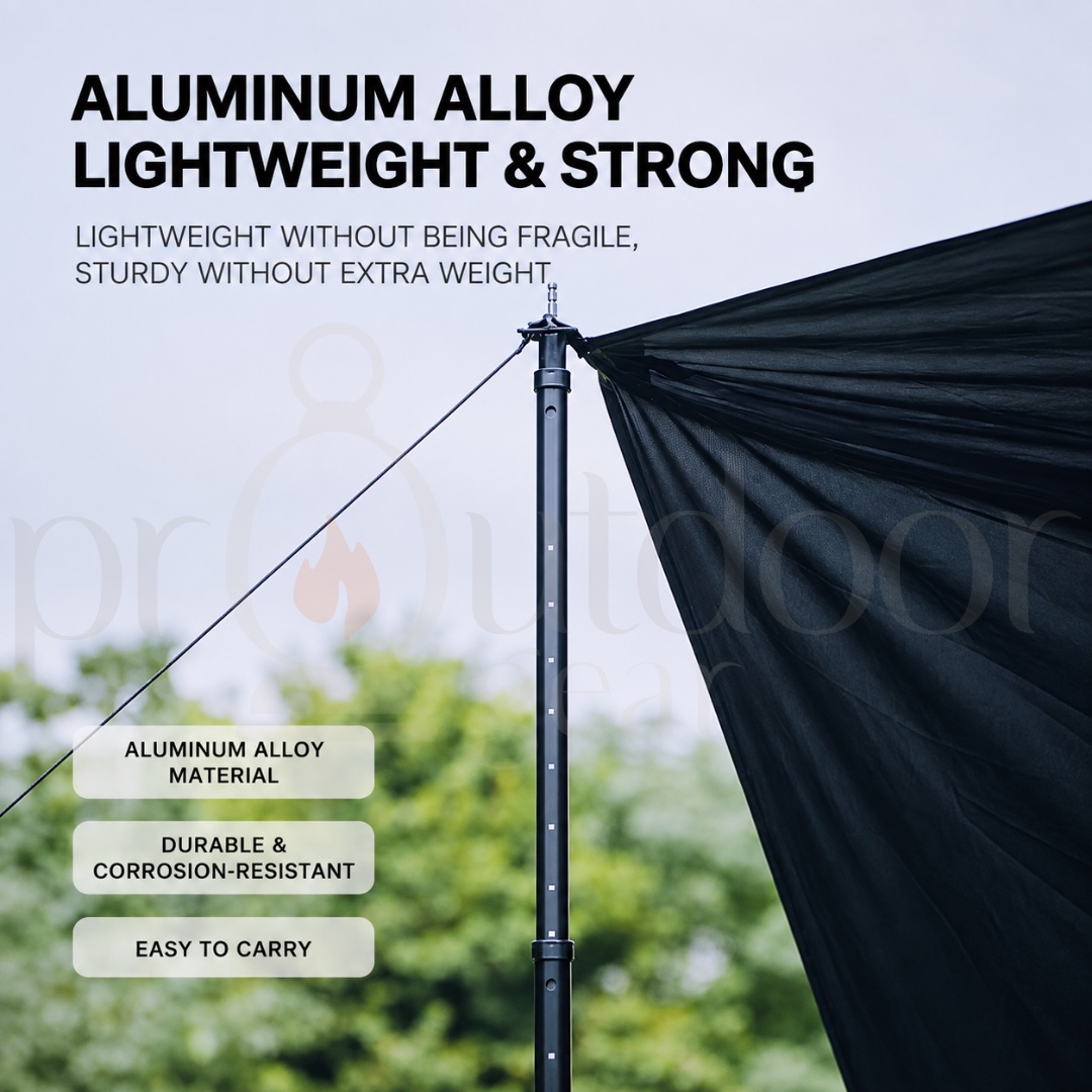 GOOUT SPRINGHILL Tactical Telescopic Canopy Pole 230-280cm Aluminium Alloy Adjustable Tarp Pole 2PCS
