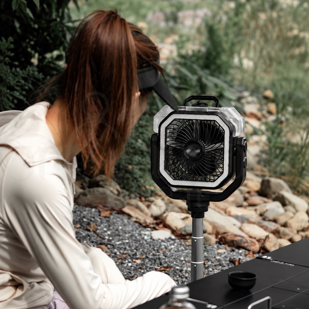 MOUNTAINHIKER SZK1421 20000mAh Portable Misting Fan Rechargeable Telescopic Camping Fan with Light